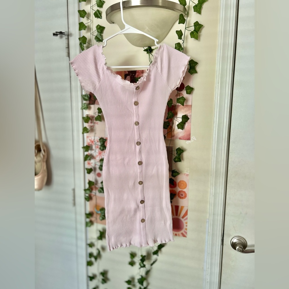 Derek Heart Pink Dress With Buttons